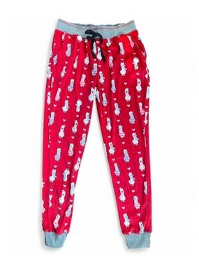 Cozy Red Llama Print Pajama Pants -Small